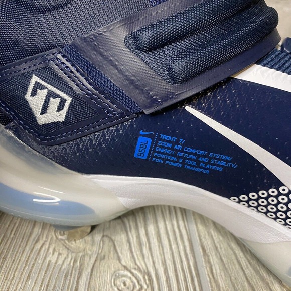 Nike Force Zoom Trout 7 Metal Baseball Cleats Men’s 11.5 College Navy CI3134-403 - Picture 3 of 9
